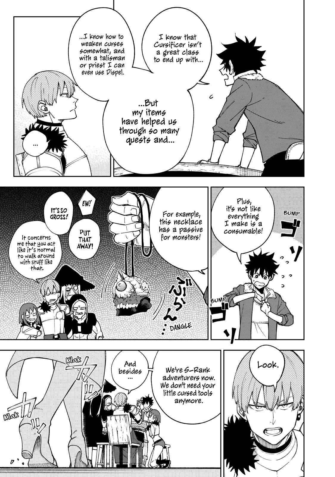 My S-Rank Party Fired Me for Being a Cursificer ~ I Can Only Make “Cursed Items”, but They’re Artifact Class! Chapter 1 - Page 9 in English
