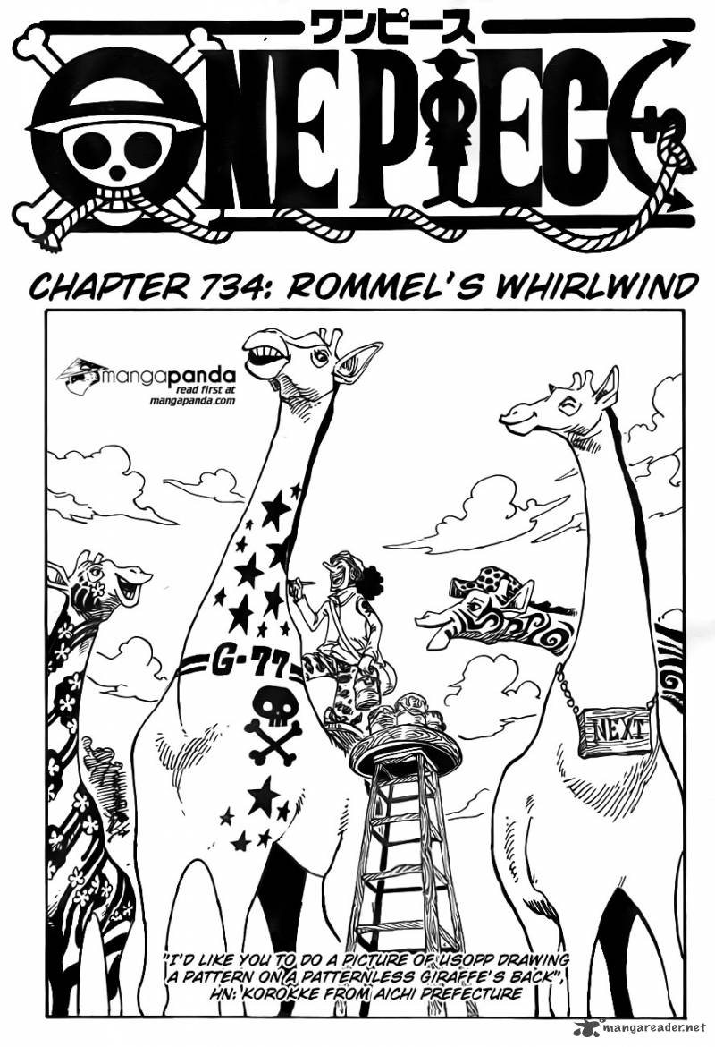 One Piece Chapter 734 - Page 3 in English
