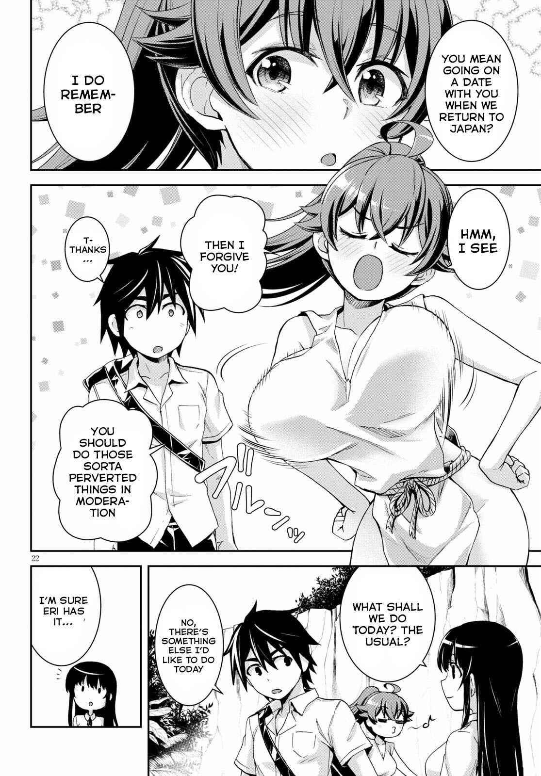 Isekai Yurutto Survival Seikatsu: Gakkou No Minna To Isekai No Mujintou Ni Tenishitakedo Ore Dake Rakushou Desu Chapter 14 - Page 22 in English