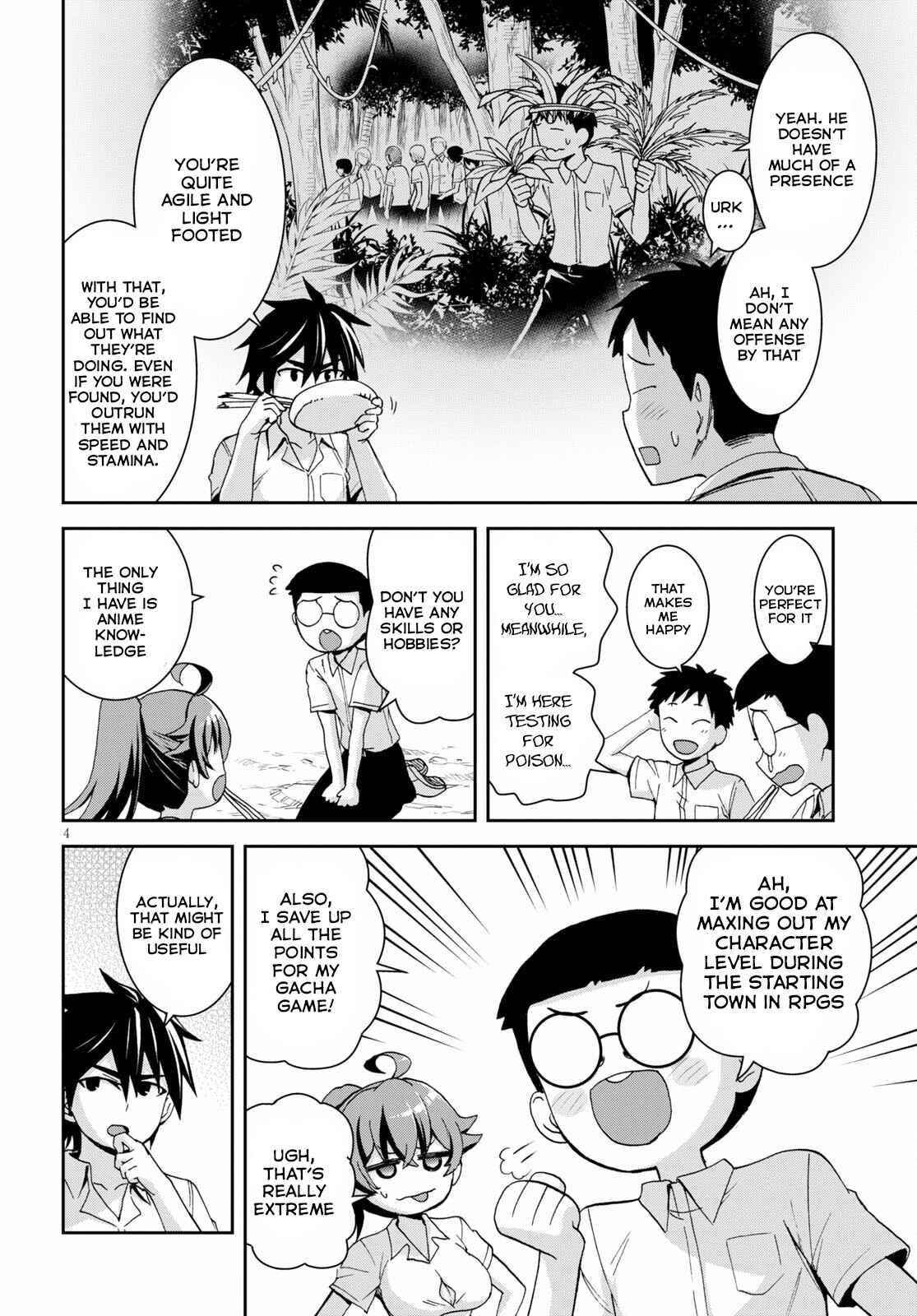 Isekai Yurutto Survival Seikatsu: Gakkou No Minna To Isekai No Mujintou Ni Tenishitakedo Ore Dake Rakushou Desu Chapter 14 - Page 4 in English
