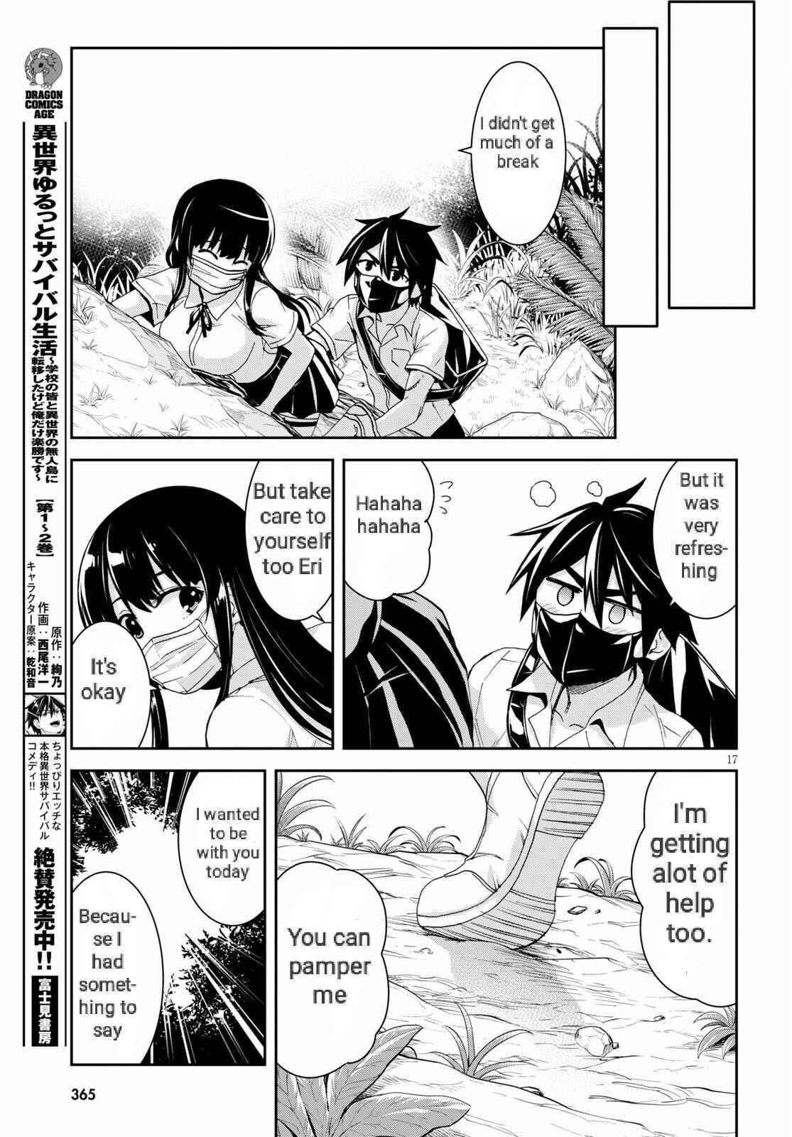 Isekai Yurutto Survival Seikatsu: Gakkou No Minna To Isekai No Mujintou Ni Tenishitakedo Ore Dake Rakushou Desu Chapter 15 - Page 17 in English