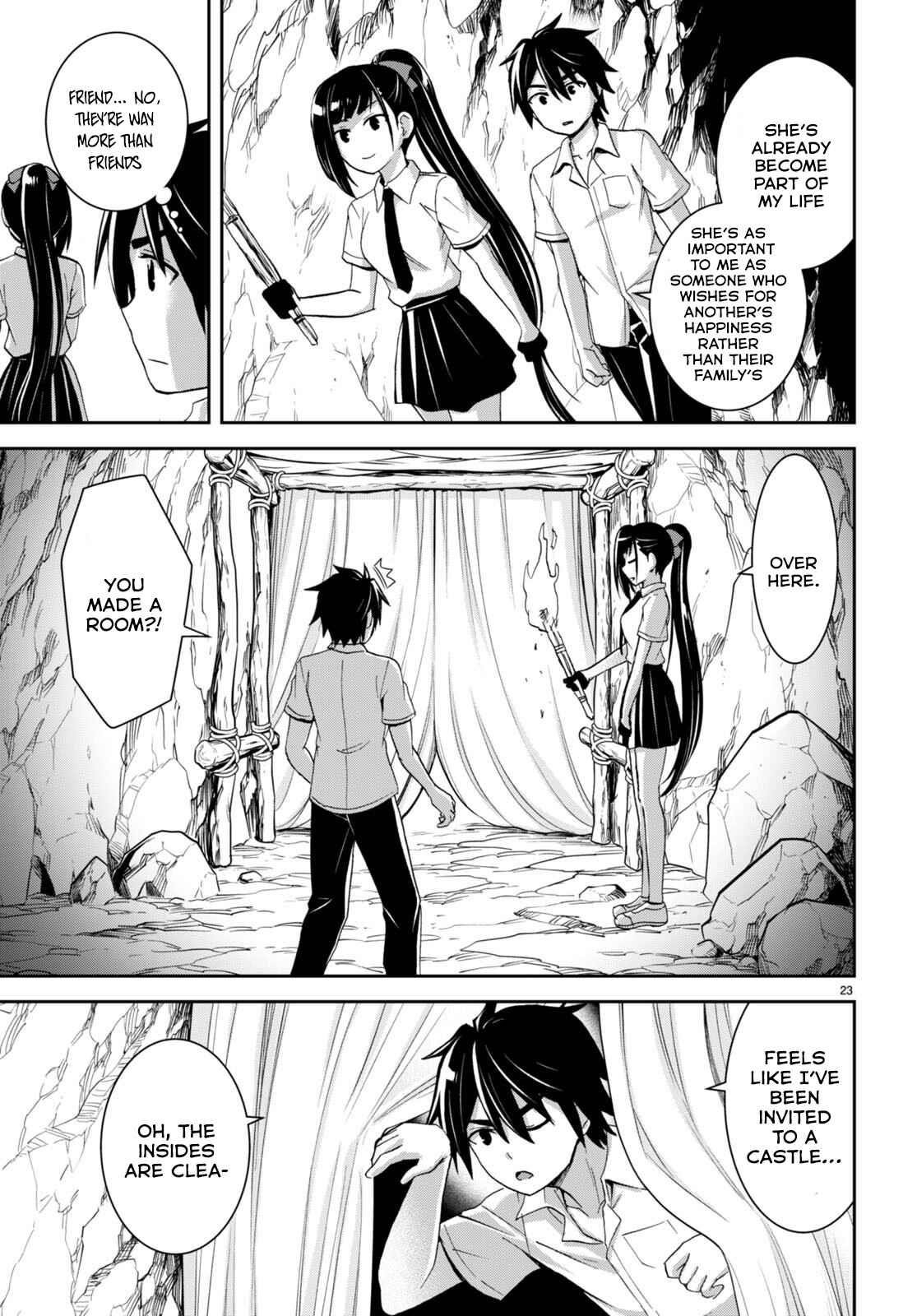 Isekai Yurutto Survival Seikatsu: Gakkou No Minna To Isekai No Mujintou Ni Tenishitakedo Ore Dake Rakushou Desu Chapter 18 - Page 23 in English