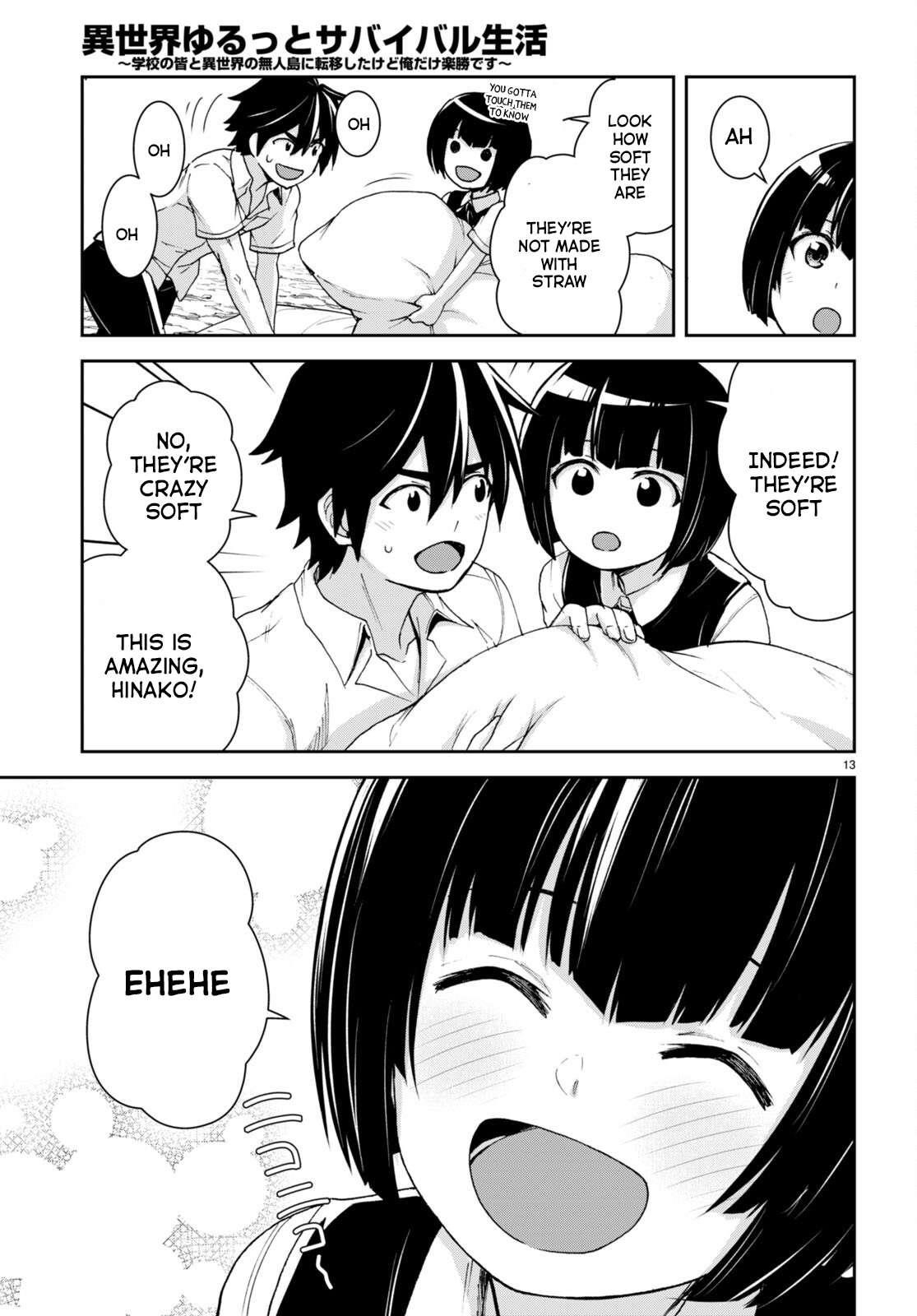 Isekai Yurutto Survival Seikatsu: Gakkou No Minna To Isekai No Mujintou Ni Tenishitakedo Ore Dake Rakushou Desu Chapter 22 - Page 13 in English
