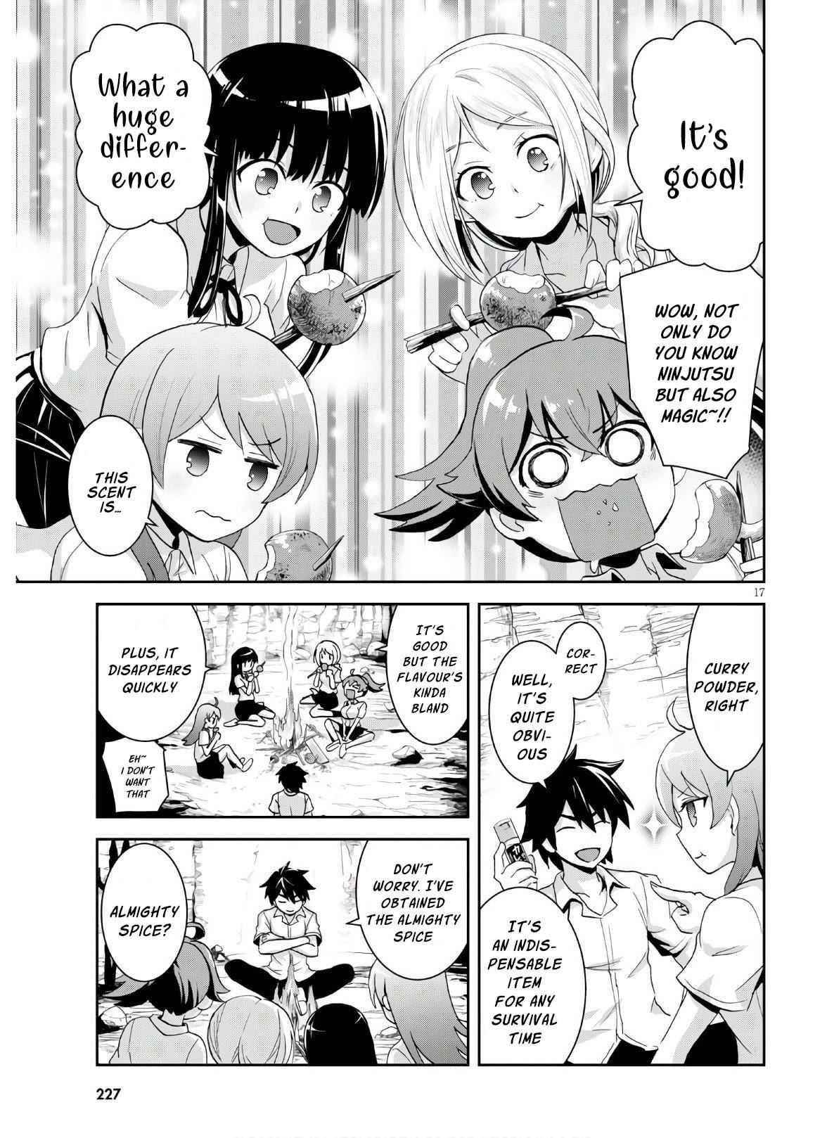 Isekai Yurutto Survival Seikatsu: Gakkou No Minna To Isekai No Mujintou Ni Tenishitakedo Ore Dake Rakushou Desu Chapter 3 - Page 17 in English