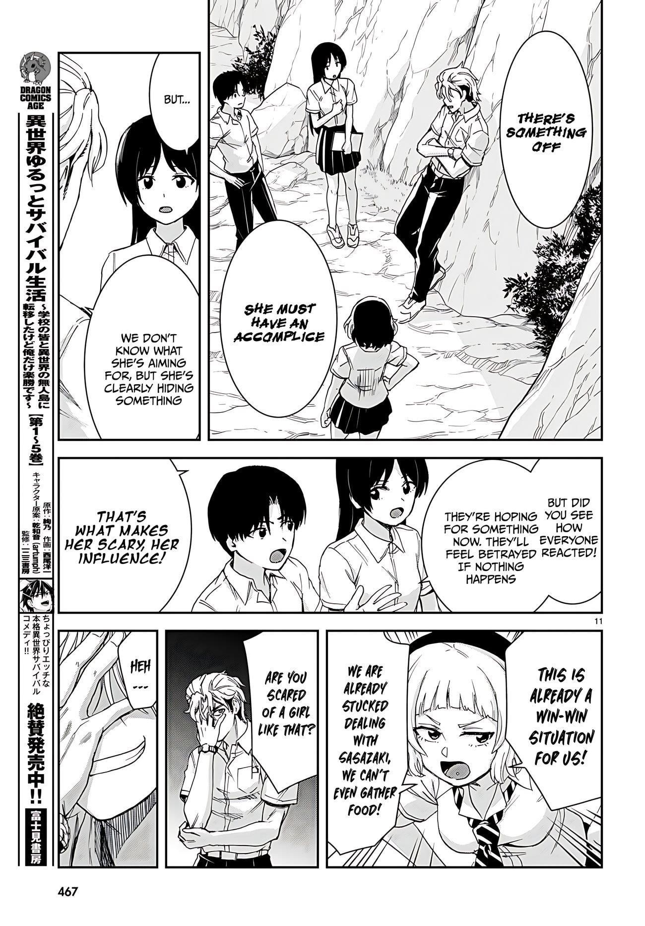 Isekai Yurutto Survival Seikatsu: Gakkou No Minna To Isekai No Mujintou Ni Tenishitakedo Ore Dake Rakushou Desu Chapter 34 - Page 12 in English