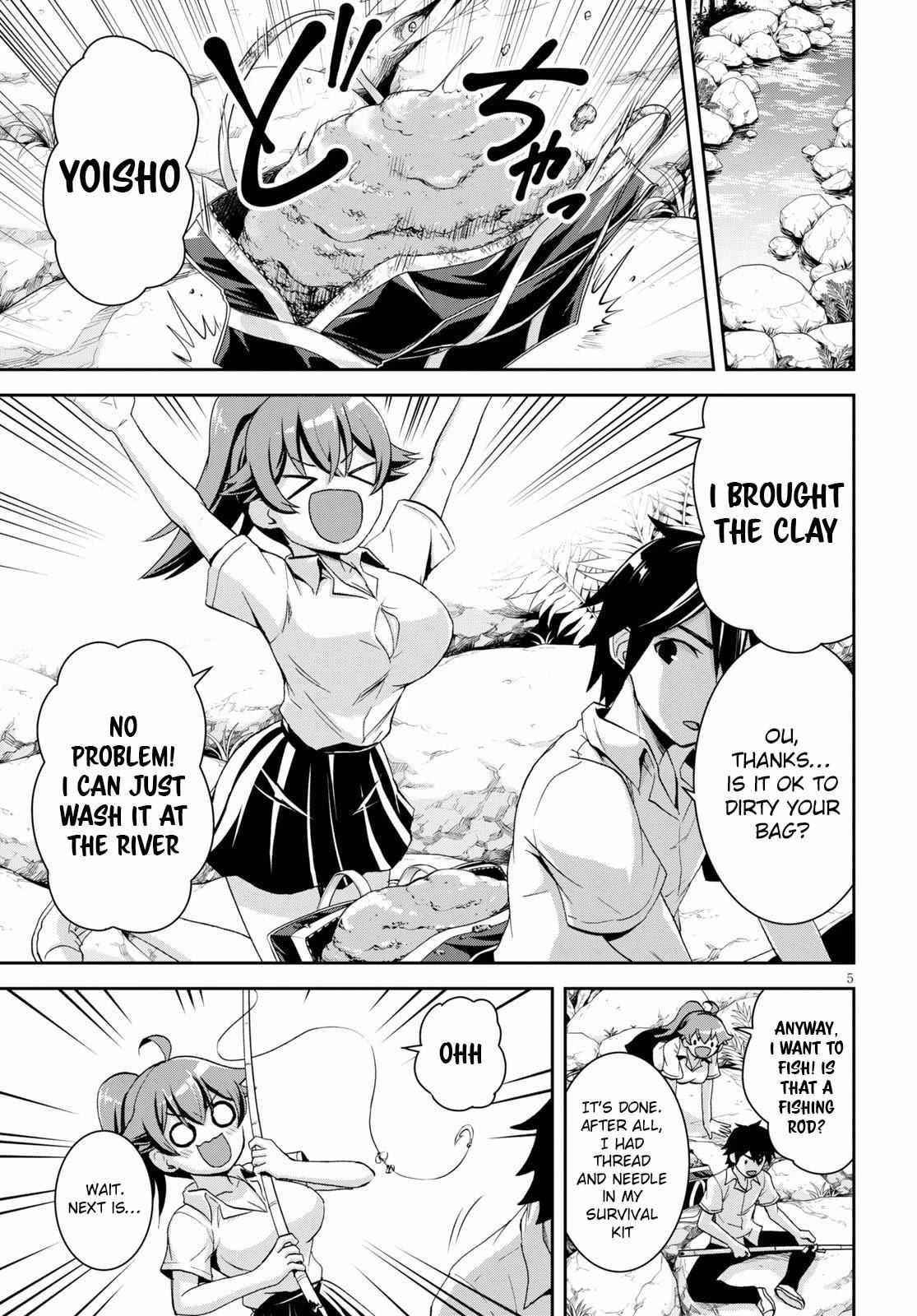 Isekai Yurutto Survival Seikatsu: Gakkou No Minna To Isekai No Mujintou Ni Tenishitakedo Ore Dake Rakushou Desu Chapter 4 - Page 5 in English