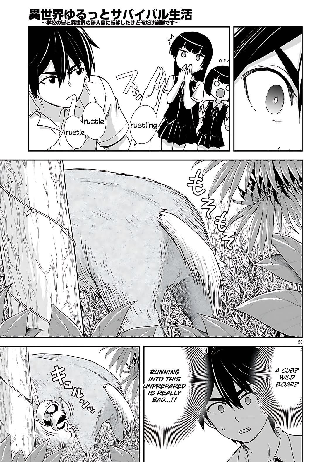 Isekai Yurutto Survival Seikatsu: Gakkou No Minna To Isekai No Mujintou Ni Tenishitakedo Ore Dake Rakushou Desu Chapter 42 - Page 24 in English
