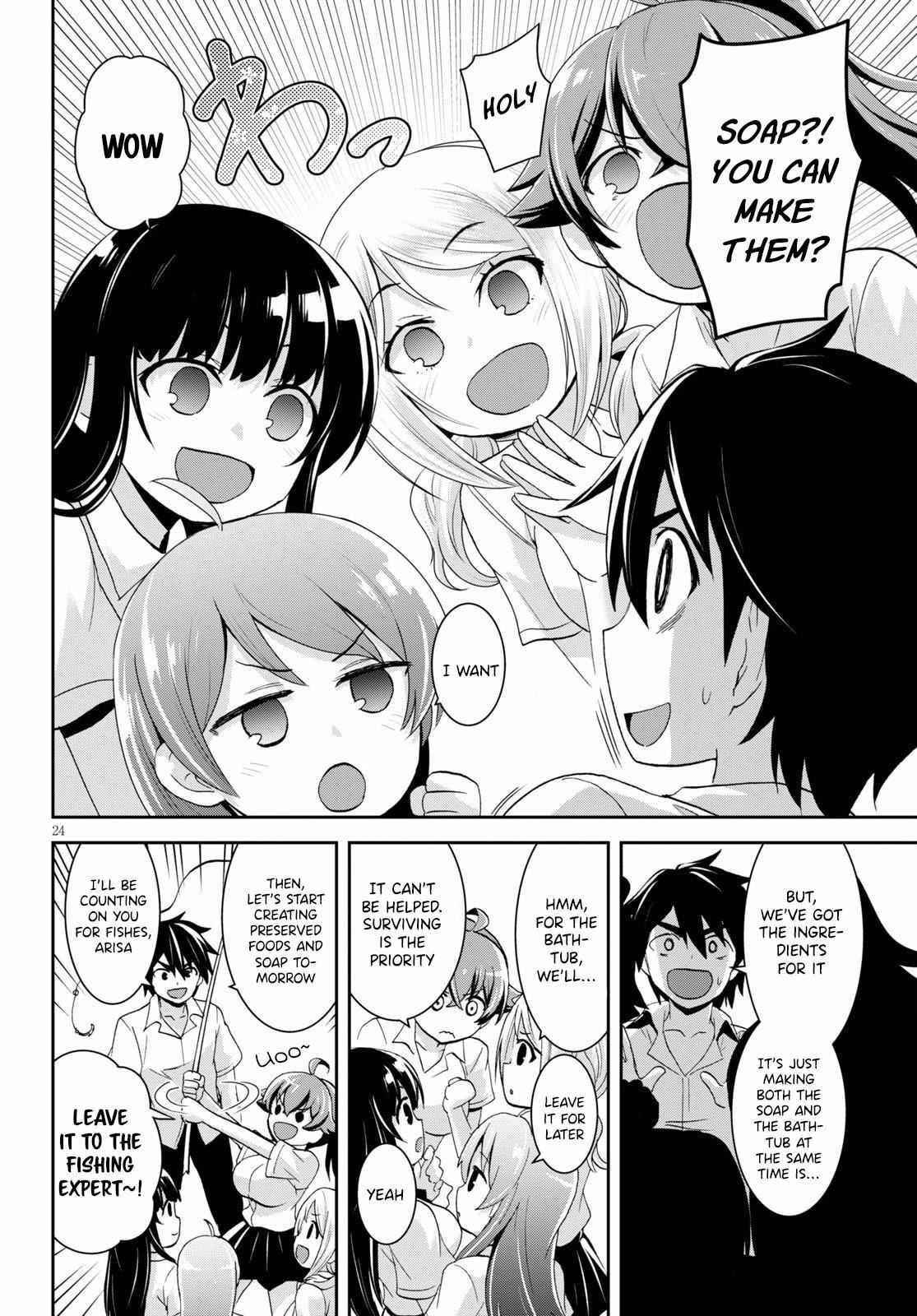 Isekai Yurutto Survival Seikatsu: Gakkou No Minna To Isekai No Mujintou Ni Tenishitakedo Ore Dake Rakushou Desu Chapter 5 - Page 24 in English