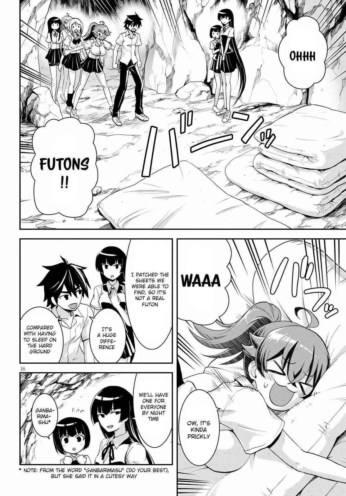 Isekai Yurutto Survival Seikatsu: Gakkou No Minna To Isekai No Mujintou Ni Tenishitakedo Ore Dake Rakushou Desu Chapter 7 - Page 18 in English