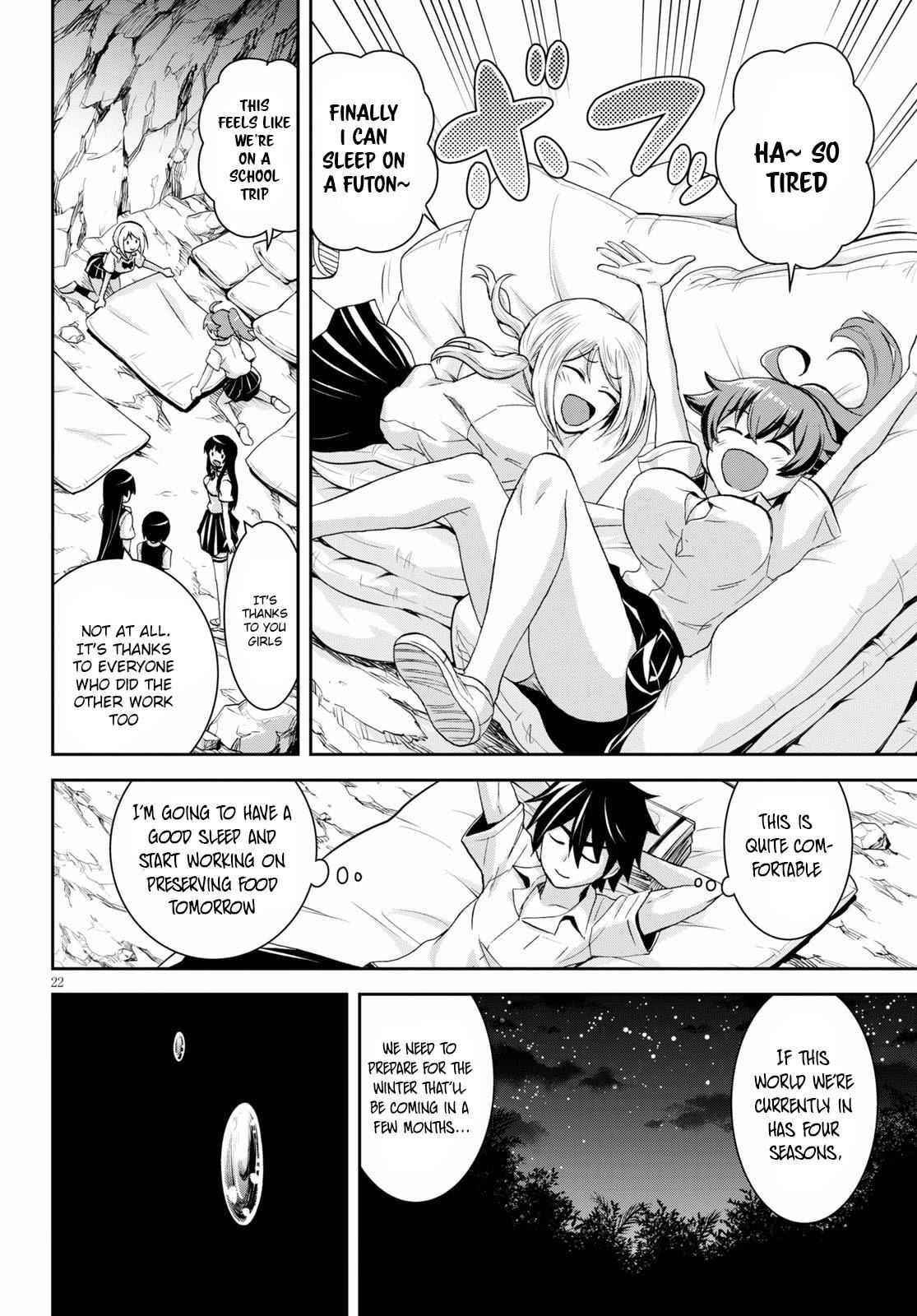 Isekai Yurutto Survival Seikatsu: Gakkou No Minna To Isekai No Mujintou Ni Tenishitakedo Ore Dake Rakushou Desu Chapter 7 - Page 24 in English