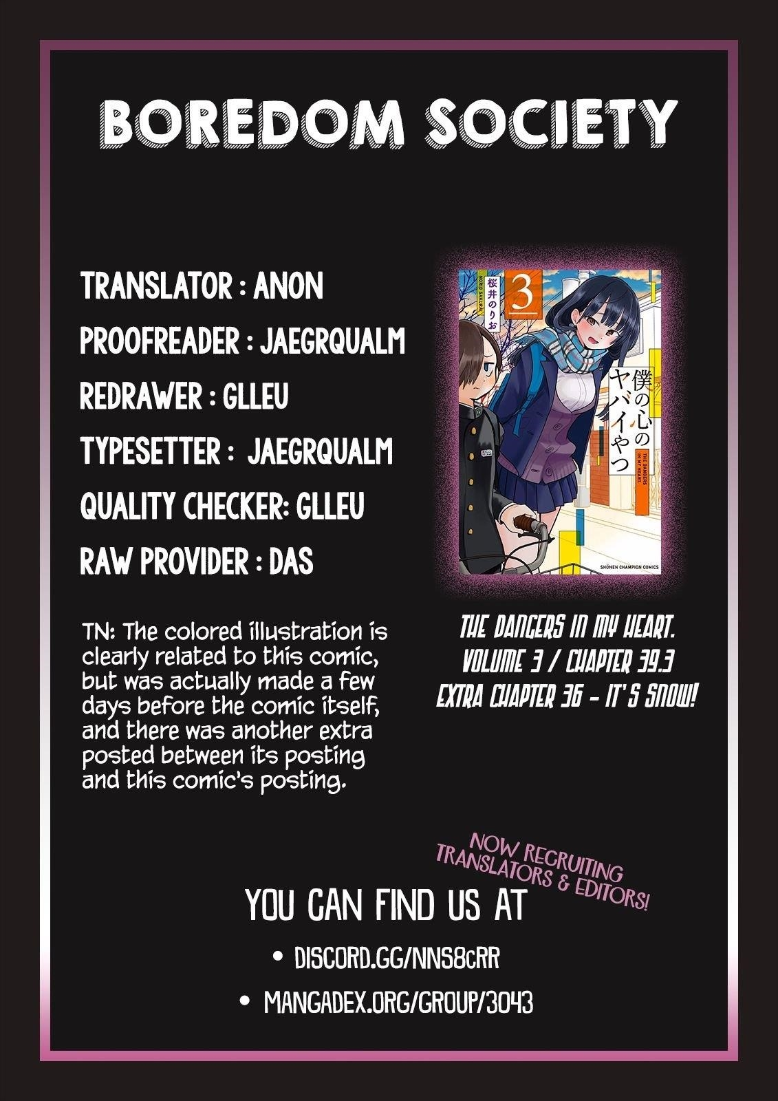 The Dangers in My Heart Chapter 39.3 - Page 4 in English