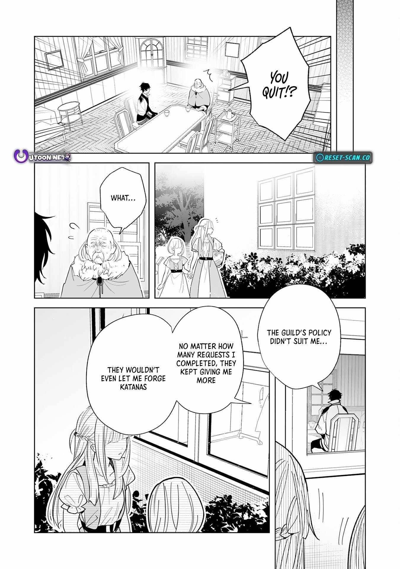 The Leisurely Frontier Life of a Katana Blacksmith Who Left an S-Rank Guild ~After Escaping From a Black Company Guild and Forging Freely, I Accidentally Created a Legendary Demon Sword~ Chapter 2 - Page 4 in English