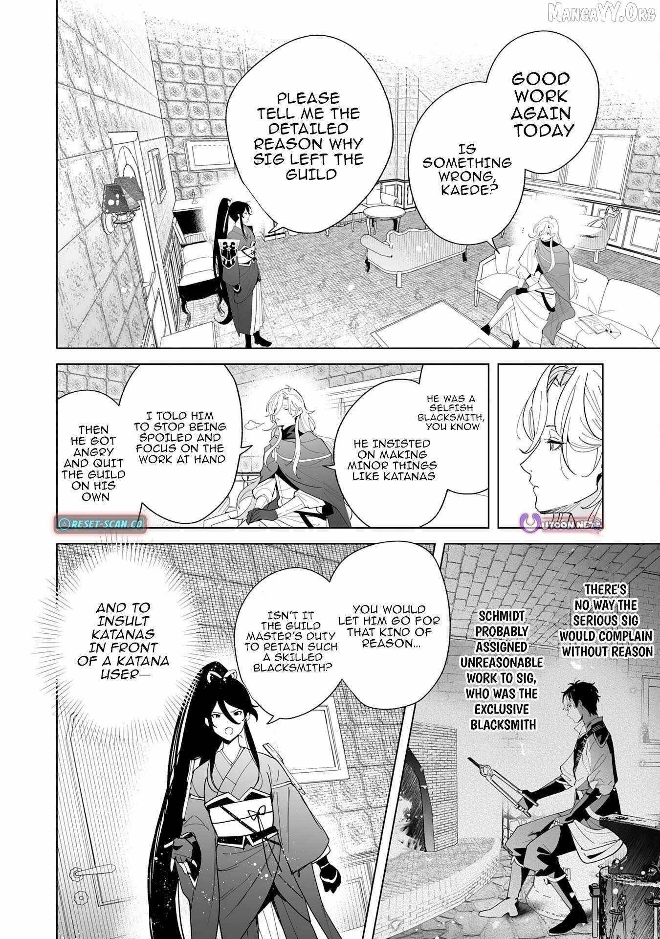 The Leisurely Frontier Life of a Katana Blacksmith Who Left an S-Rank Guild ~After Escaping From a Black Company Guild and Forging Freely, I Accidentally Created a Legendary Demon Sword~ Chapter 6 - Page 28 in English