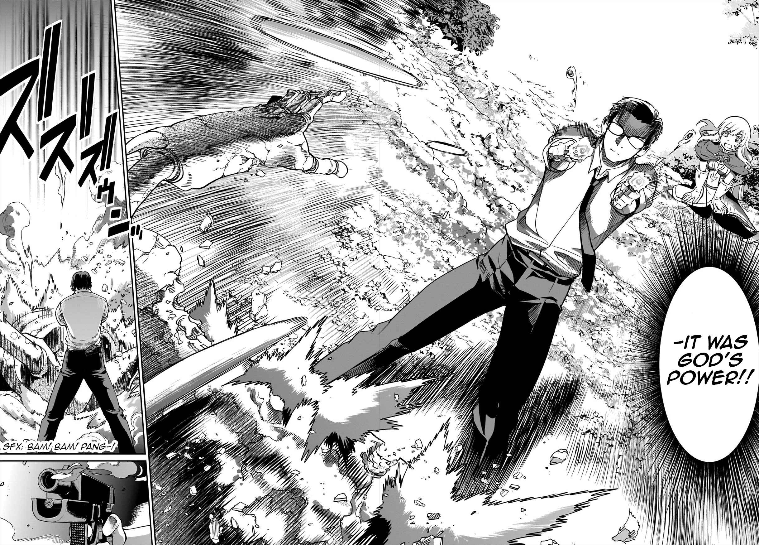 The gunner’s life of a middle-aged man summoned to another world and armed with a rifle: an airsoft addicted salaryman returns to the alternative world after work Chapter 1 - Page 23 in English