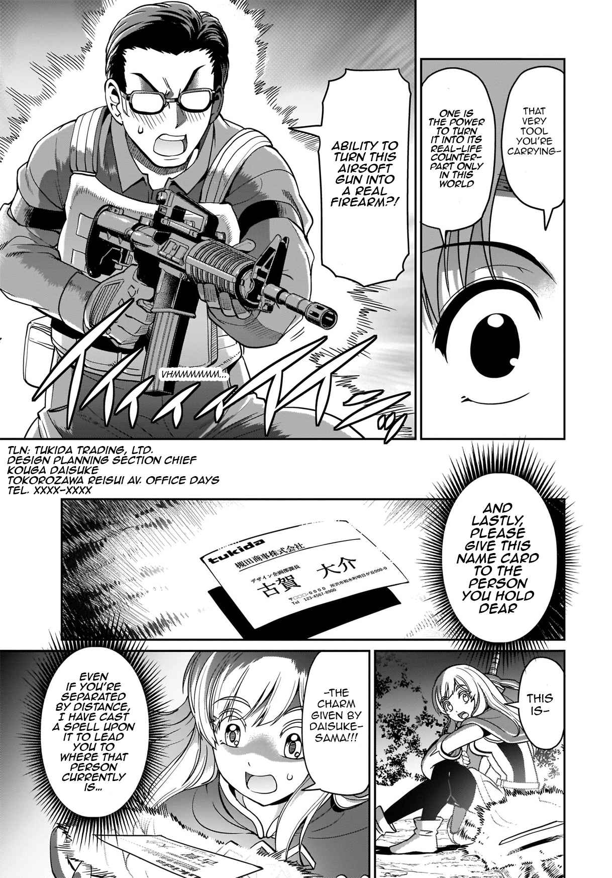 The gunner’s life of a middle-aged man summoned to another world and armed with a rifle: an airsoft addicted salaryman returns to the alternative world after work Chapter 2 - Page 11 in English