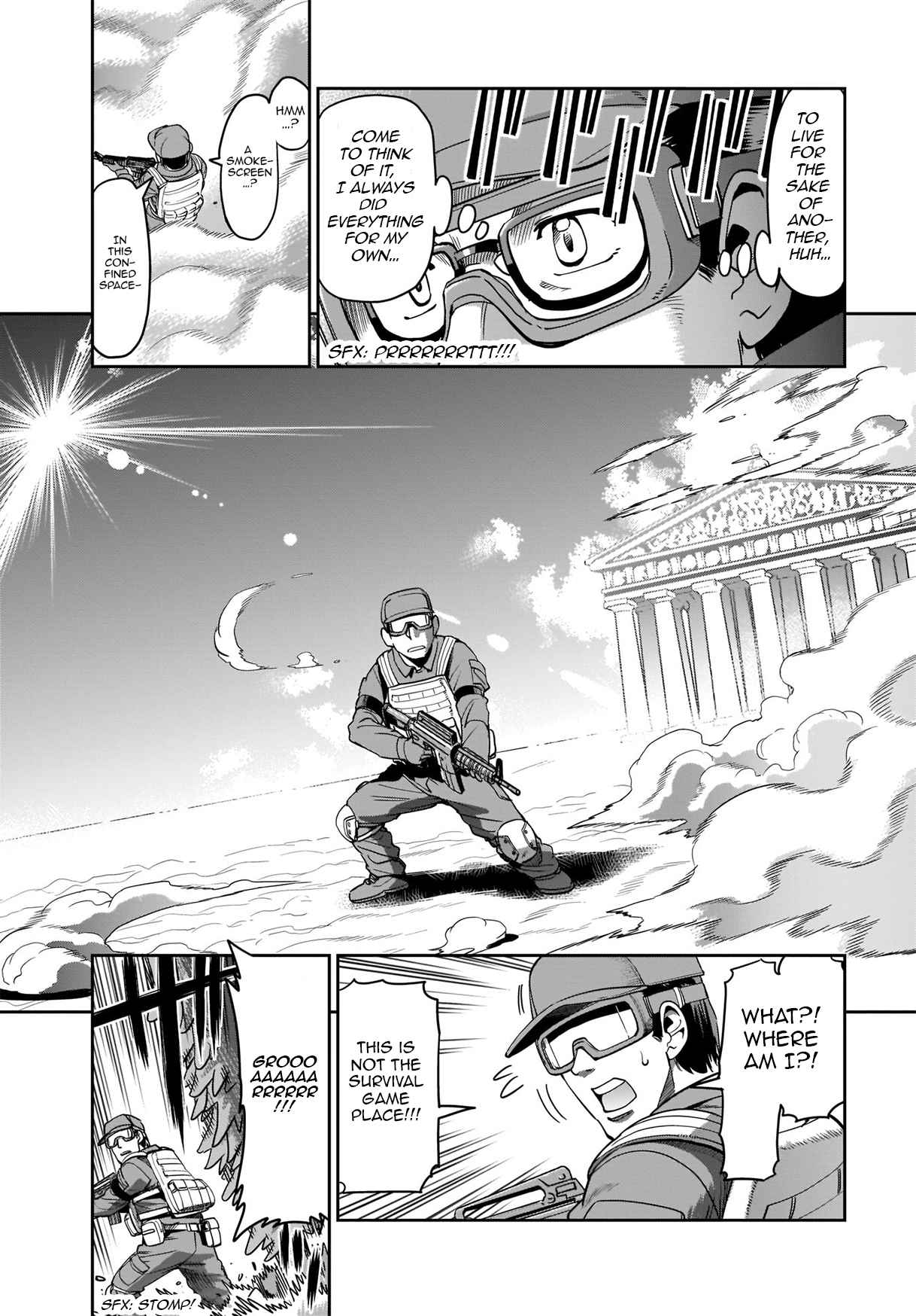 The gunner’s life of a middle-aged man summoned to another world and armed with a rifle: an airsoft addicted salaryman returns to the alternative world after work Chapter 2 - Page 3 in English
