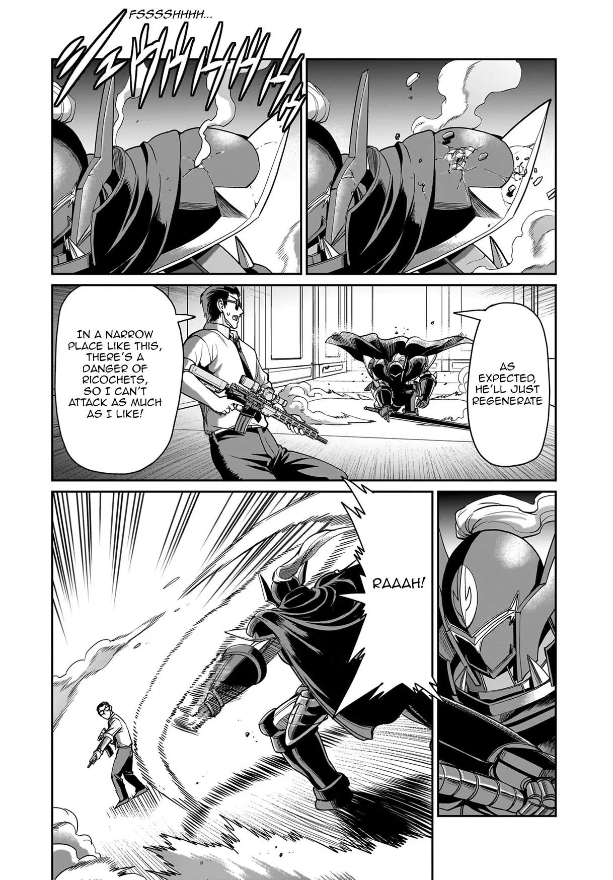 The gunner’s life of a middle-aged man summoned to another world and armed with a rifle: an airsoft addicted salaryman returns to the alternative world after work Chapter 48 - Page 14 in English