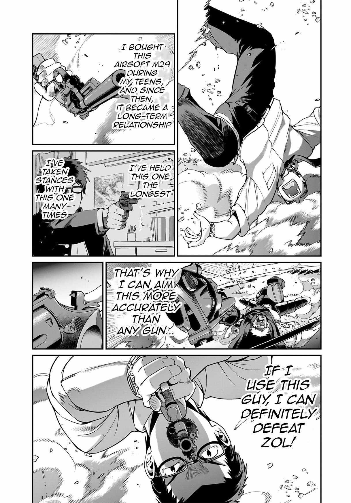 The gunner’s life of a middle-aged man summoned to another world and armed with a rifle: an airsoft addicted salaryman returns to the alternative world after work Chapter 51 - Page 16 in English