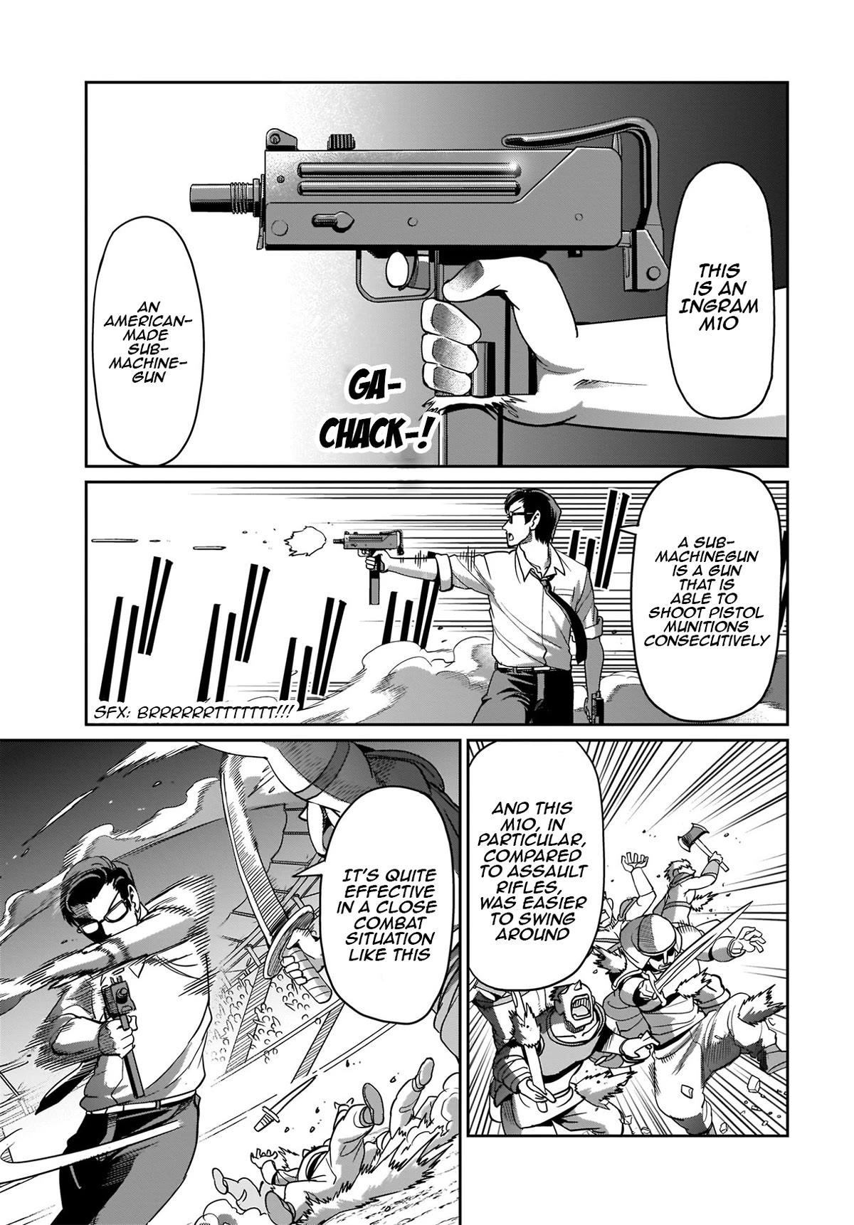 The gunner’s life of a middle-aged man summoned to another world and armed with a rifle: an airsoft addicted salaryman returns to the alternative world after work Chapter 6 - Page 13 in English