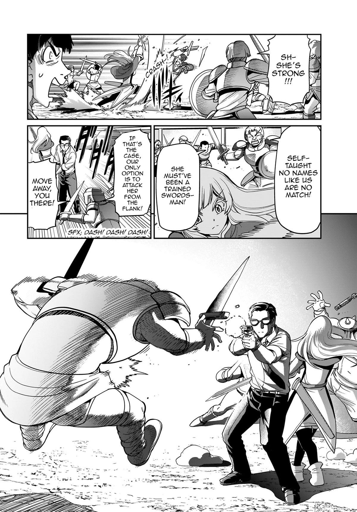 The gunner’s life of a middle-aged man summoned to another world and armed with a rifle: an airsoft addicted salaryman returns to the alternative world after work Chapter 6 - Page 4 in English