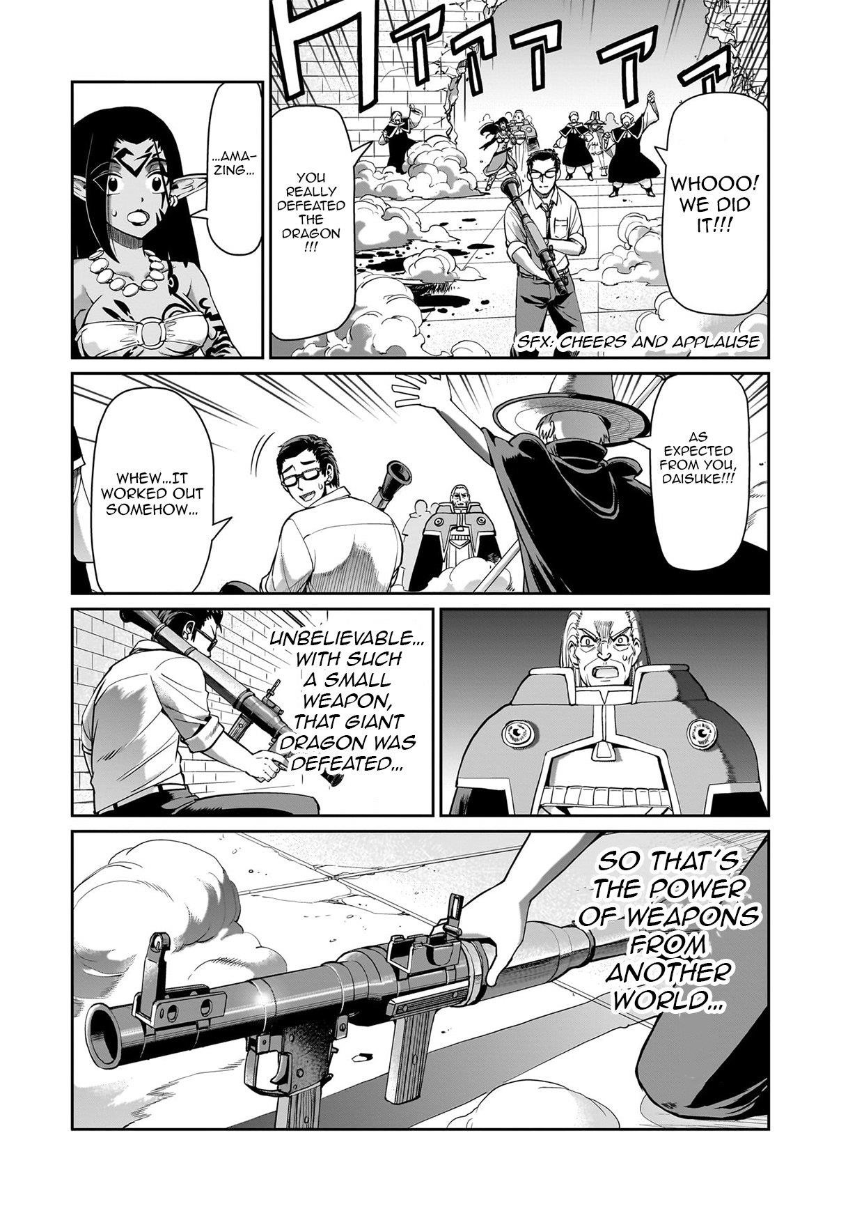 The gunner’s life of a middle-aged man summoned to another world and armed with a rifle: an airsoft addicted salaryman returns to the alternative world after work Chapter 60 - Page 18 in English