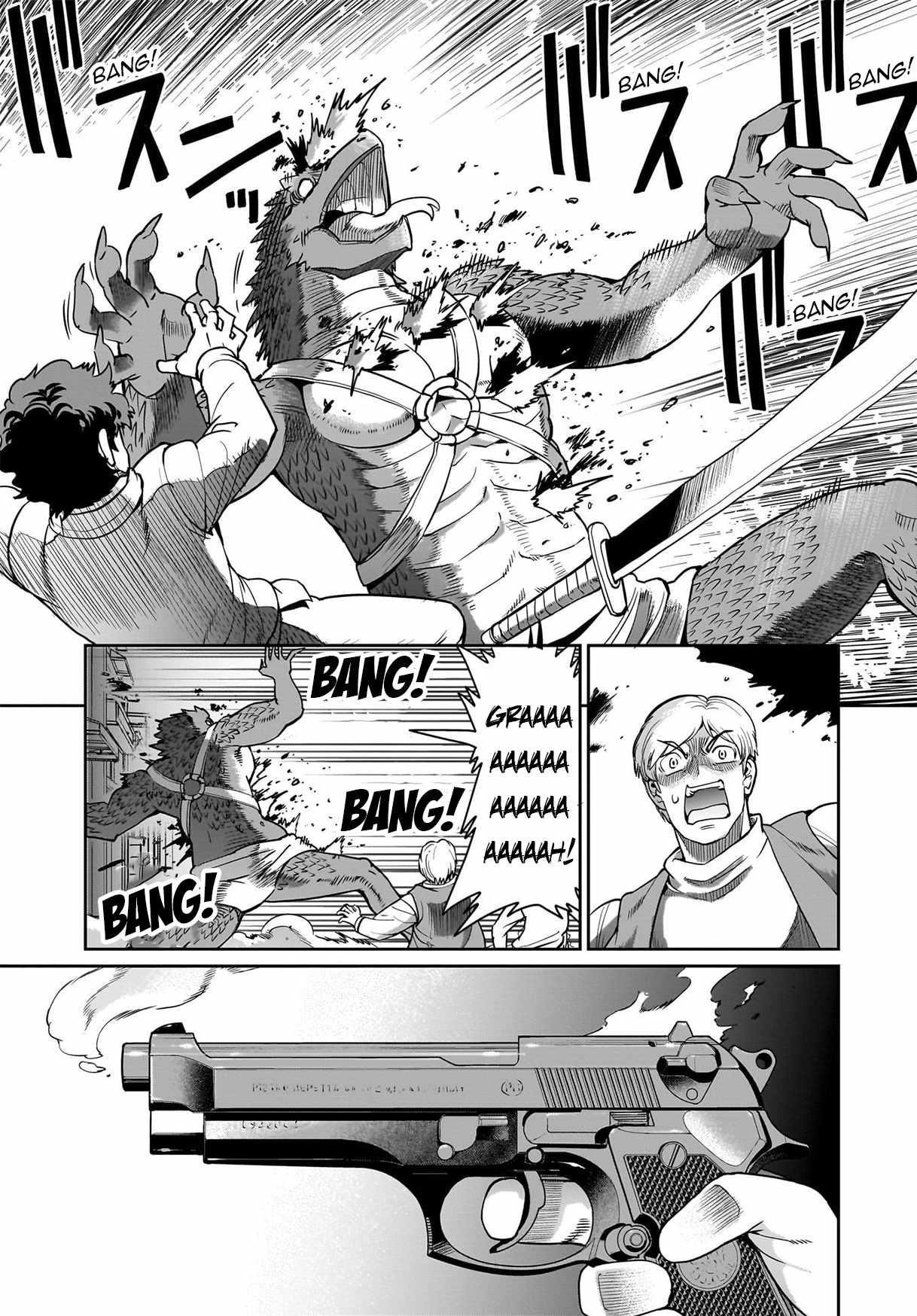 The gunner’s life of a middle-aged man summoned to another world and armed with a rifle: an airsoft addicted salaryman returns to the alternative world after work Chapter 65 - Page 17 in English