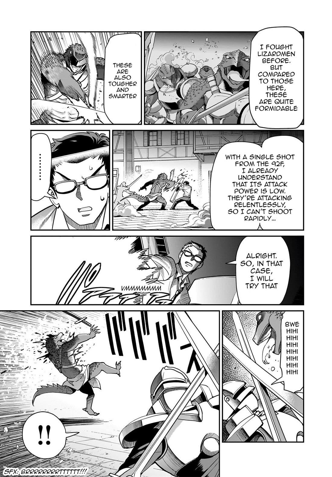 The gunner’s life of a middle-aged man summoned to another world and armed with a rifle: an airsoft addicted salaryman returns to the alternative world after work Chapter 66 - Page 10 in English