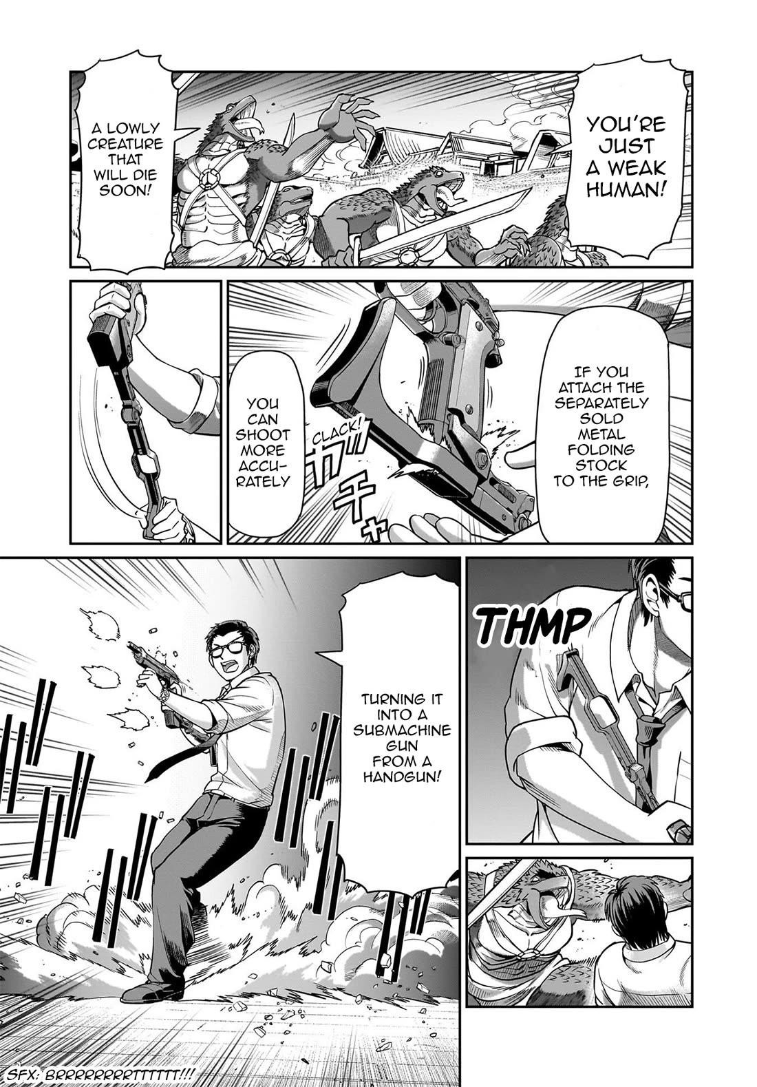 The gunner’s life of a middle-aged man summoned to another world and armed with a rifle: an airsoft addicted salaryman returns to the alternative world after work Chapter 66 - Page 14 in English