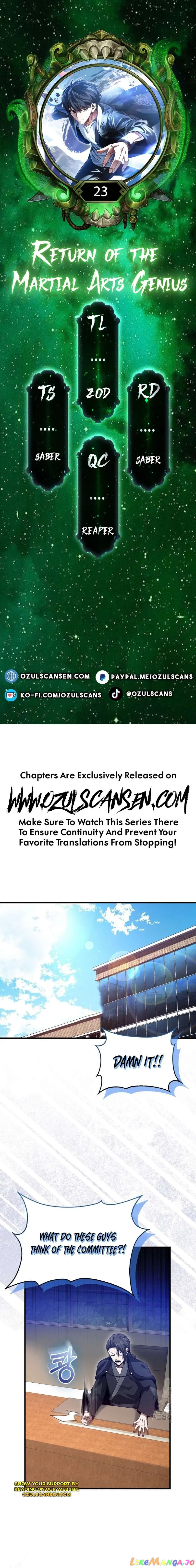 Return of the Martial Arts Genius chapter 23 page 1
