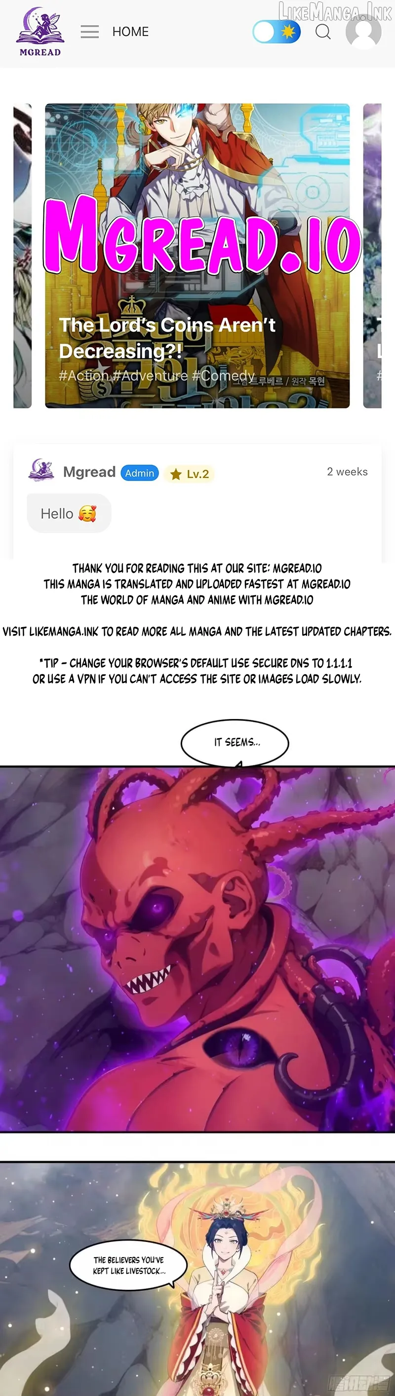 The Evil God Descends, I Own Great Hell chapter 121 page 1