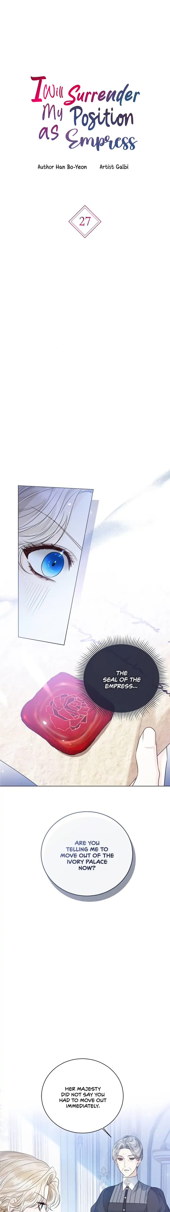 I Will Surrender My Position as the Empress chapter 27 page 2